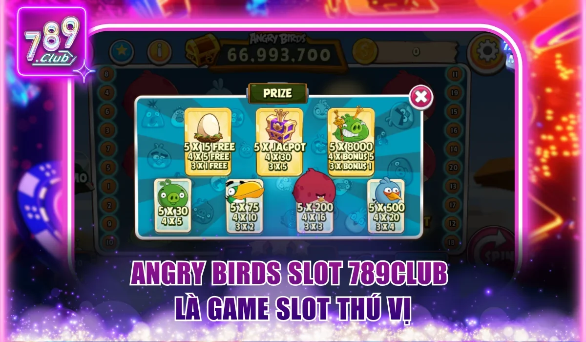 Angry Birds Slot 789Club Và Thể Lệ Quay Thưởng Cơ Bản 1 Angry Birds Slot 789Club là game slot thú vị