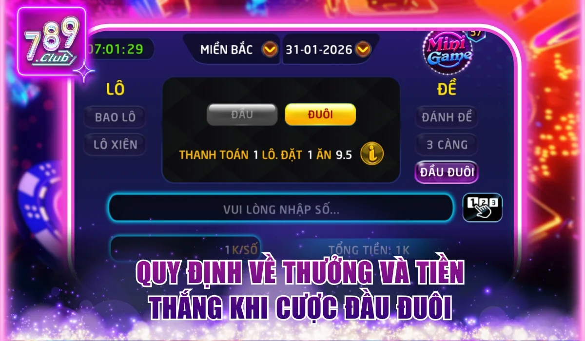Cược Đầu Đuôi Với Tỷ Lệ Thắng Cực Hấp Dẫn Tại 789Club 2 Quy định về thưởng và tiền thắng khi cược đầu đuôi