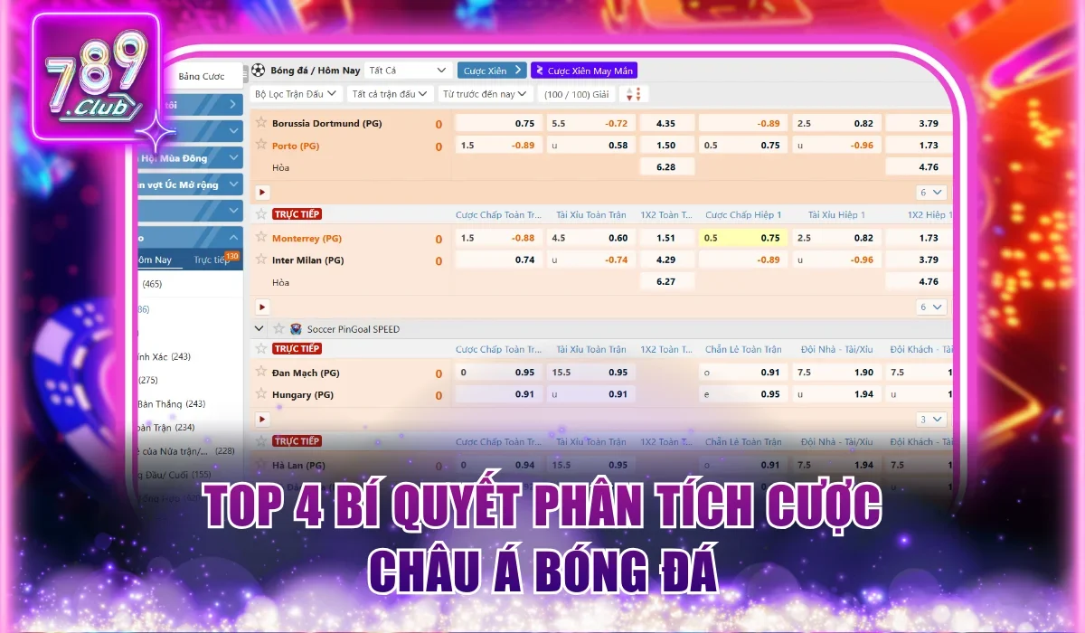 Kèo Chấp Bóng Đá 789Club - Cách Cược Trực Tiếp Chuẩn 100% 3 Top 4 bí quyết phân tích cược châu Á bóng đá